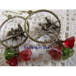 Lovebirds connector, ant. bronze