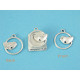 Bird in a Loop charm, ant. silver