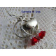 Bird in a Loop charm, ant. silver