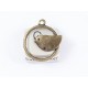 Bird in a Loop charm, ant. bronze