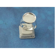 SECONDS Ring Shank, with 12mm bezel setting, silver plate, adjustable