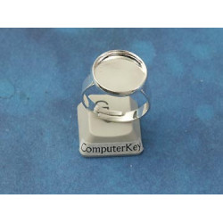 SECONDS Ring Shank, with 12mm bezel setting, silver plate, adjustable