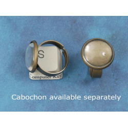 SECONDS 16mm bezel setting on Ring Shank, ant bronze, adjustable