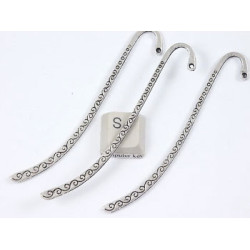 Bookmark, with koru spirals, antiqued silver/bronze/gold/gunmetal, each
