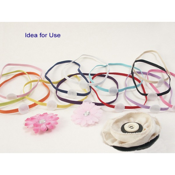 Head Band, narrow 6mm deep purple Elastic, 20mm pad, pack of 15