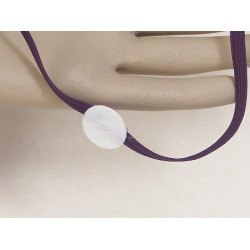 Head Band, narrow 6mm deep purple Elastic, 20mm pad, pack of 15