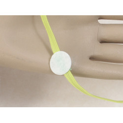 Head Band, narrow 6mm lime green Elastic, 20mm pad, pack of 10