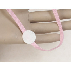 Head Band, narrow 6mm soft pink Elastic, 20mm pad, pack of 10