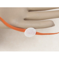 Head Band, narrow 6mm orange Elastic, 20mm pad, pack of 20