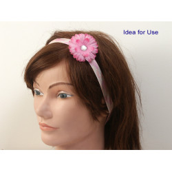 Head Band, Animal Print, Pink/Apricot/Cream Elastic, 15mm wide, pack of 8