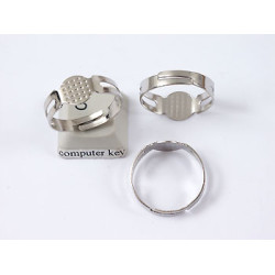 Ring Shank, nickel free, 8mm pad, adjustable