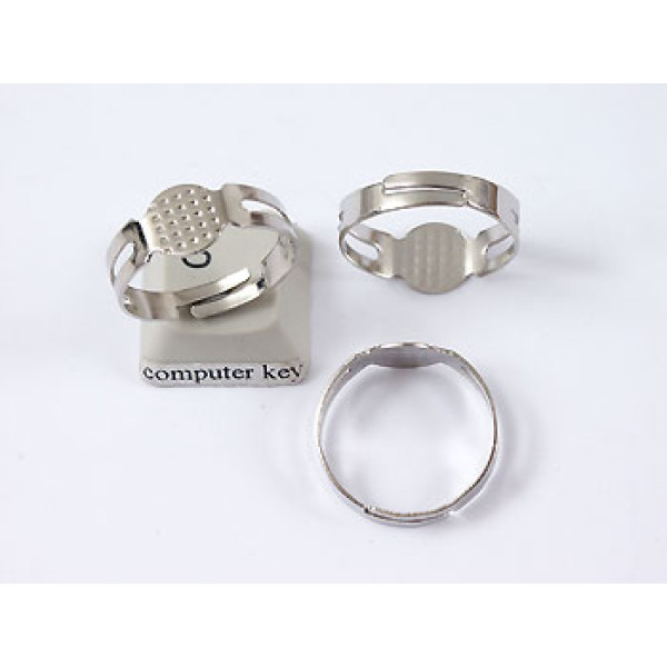 Ring Shank, nickel free, 8mm pad, adjustable