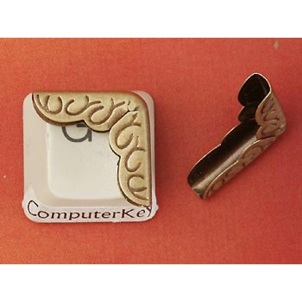 Corner Protector, antiqued bronze, bag of 10