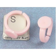 BULK PACK 50 Childrens size Acrylic Ring Shank, 9mm pad, pale pink