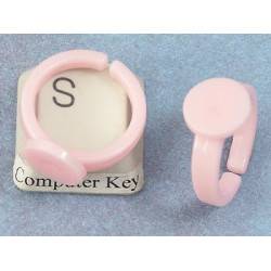BULK PACK 50 Childrens size Acrylic Ring Shank, 9mm pad, pale pink