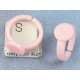 BULK PACK 50 Childrens size Acrylic Ring Shank, 9mm pad, pale pink