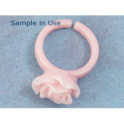 BULK PACK 50 Childrens size Acrylic Ring Shank, 9mm pad, pale pink