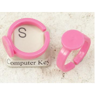 BULK PACK 50 Childrens size Acrylic Ring Shank, 9mm pad, fuschia