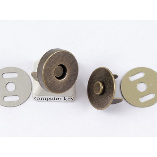 Magnetic Snap, 18mm, antique brass