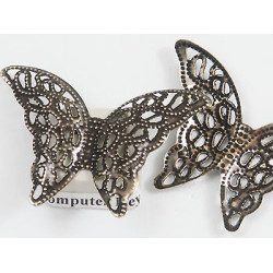 BULK PACK 50 Filigree Butterfly, antiqued brass colour 27x40mm
