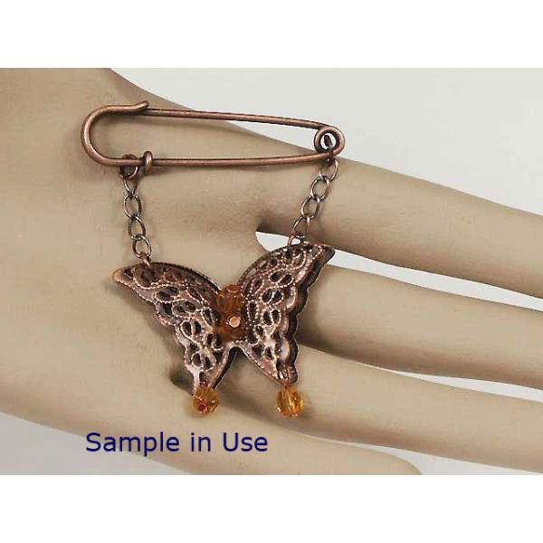 BULK PACK 50 Filigree Butterfly, antiqued brass colour 27x40mm