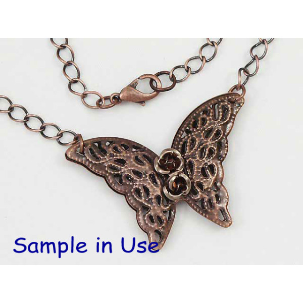 BULK PACK 50 Filigree Butterfly, antiqued brass colour 27x40mm