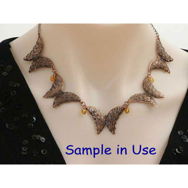 BULK PACK 50 Filigree Butterfly, antiqued brass colour 27x40mm