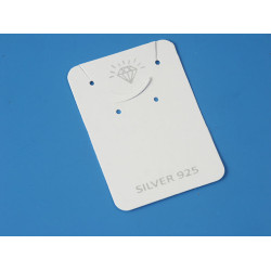Card Tag, Pendant / earring, printed SILVER 925, 70x50mm, bag of 50