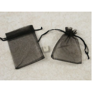 Bag, Organza Drawstring, Black, 8cmx10cm, pack of 10