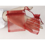 Bag, Organza Drawstring, Dark Cherry, 8cmx10cm, pack of 10