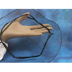 Bag, Organza Flower Drawstring, Black, pack of 5