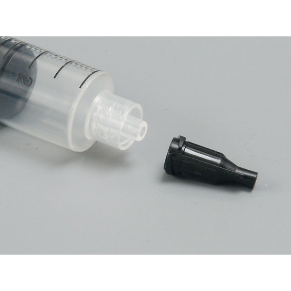 Syringe Cap, plastic cap for end of syringe, Black