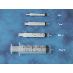 Syringe, plastic, 3ml, slip tip