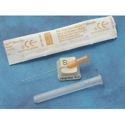 Syringe needles, sharp end, 25 gauge, hypodermic needle, pack of 5