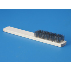 Stainless steel wire brush, wooden handle, clean up brush
