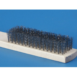 Stainless steel wire brush, wooden handle, clean up brush