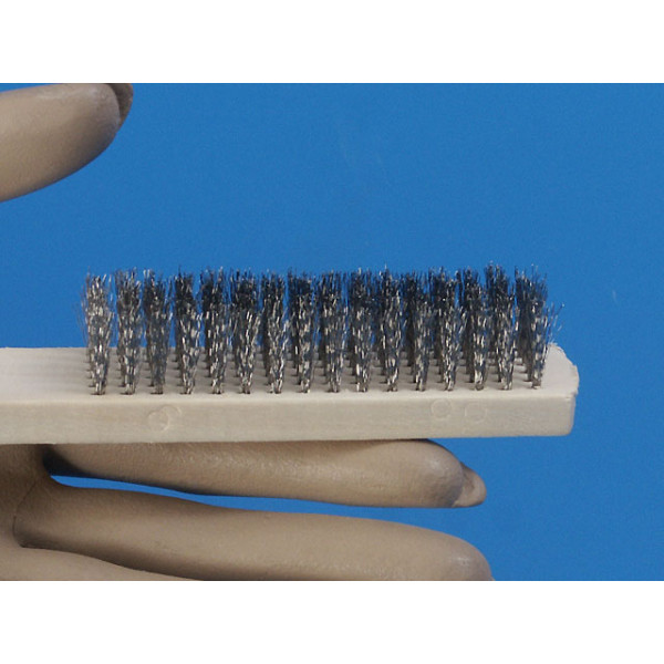 Stainless steel wire brush, wooden handle, clean up brush
