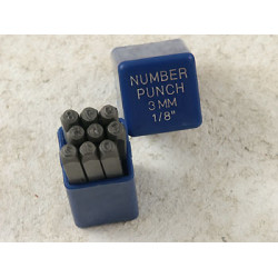 Art Letter Stamping Punch Set 3mm Numbers 9pcs