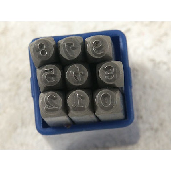 Art Letter Stamping Punch Set 3mm Numbers 9pcs