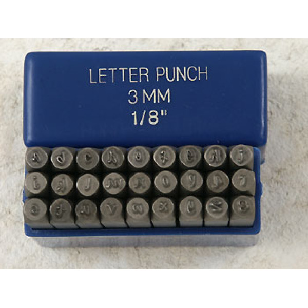 Art Letter Stamping Punch Set 3mm Lower Case 27pcs