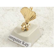 Charm, NZ Fantail bird, gold plate