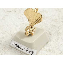 Charm, NZ Fantail bird, gold plate