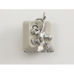 Pewter Charm, Gecko, with toes