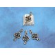Pewter Charm, Celtic Knot Link, antiqued brass