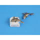 Charm, Dolphin, antiqued brass