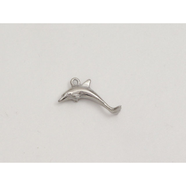 LAST ONE! Pewter Charm, Tiny Dolphin, 18mm