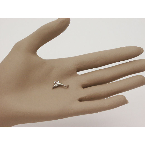 LAST ONE! Pewter Charm, Tiny Dolphin, 18mm