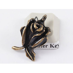 Charm, Rose, antiqued brass
