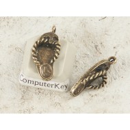 Charm, Jandal, antiqued brass plate