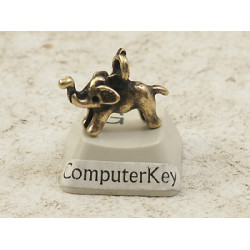 Pewter charm, Elephant, antiqued brass